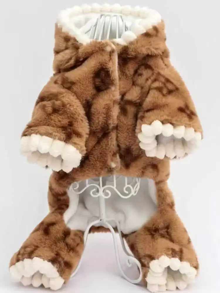 Winter & Autumn New Pet Fleece-Lined Thickened Four-Legged Clothes for Small & Medium Dogs (Teddy, Poodle) & Cats