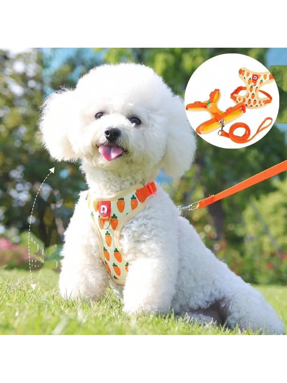Cute Pet Harness And Leash Set For Small Dogs, Anti-Escape Cat Leash, Adjustable Cat Vest, All Seasons Suitable For Outdoor Walking