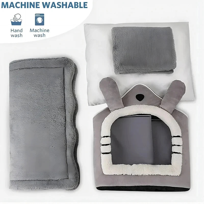 Warm Pet House for Dogs and Cats, Suitable for Small Dogs, All Seasons Detachable & Washable Dog House Cat Bed Pet Supplies
