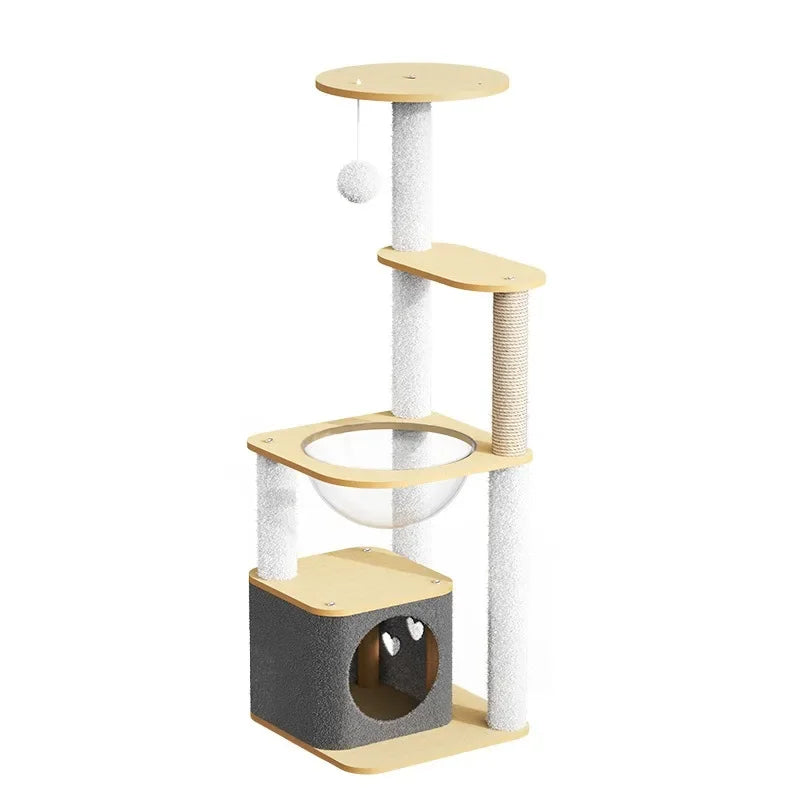 New Cat Climbing Frame Luxury Space Capsule Large Cat Villa Four Seasons Cat Toys Universal Play Sleep All-in-one Pet Supplies