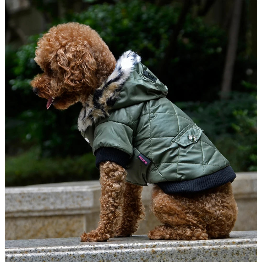 Winter Dog Clothes with Cap Xmas Pet Costume Warm Dog Thicken Jacket for Small Big Dog Clothes Chihuahua Waterproof Clothing