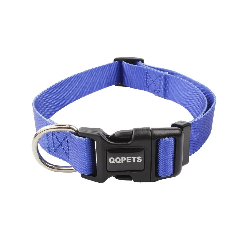 Nylon Adjustable Dog Collar Leash Lead Pet Cat Dog Collar Traction Leash Suitable for Small Large Dogs Bulldog Pugs Beagle