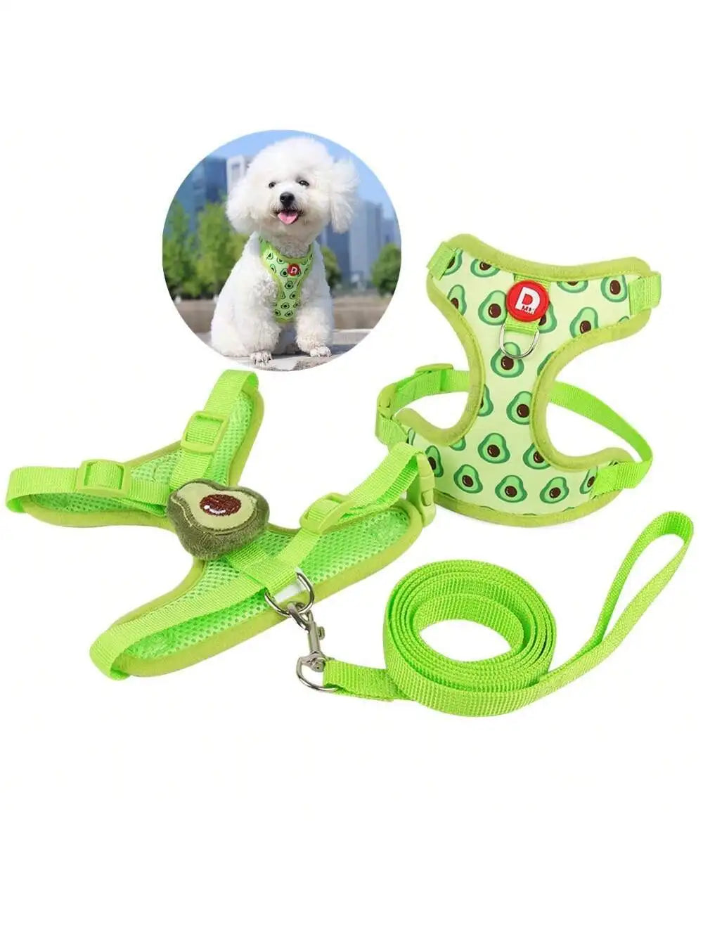 Cute Pet Harness And Leash Set For Small Dogs, Anti-Escape Cat Leash, Adjustable Cat Vest, All Seasons Suitable For Outdoor Walking