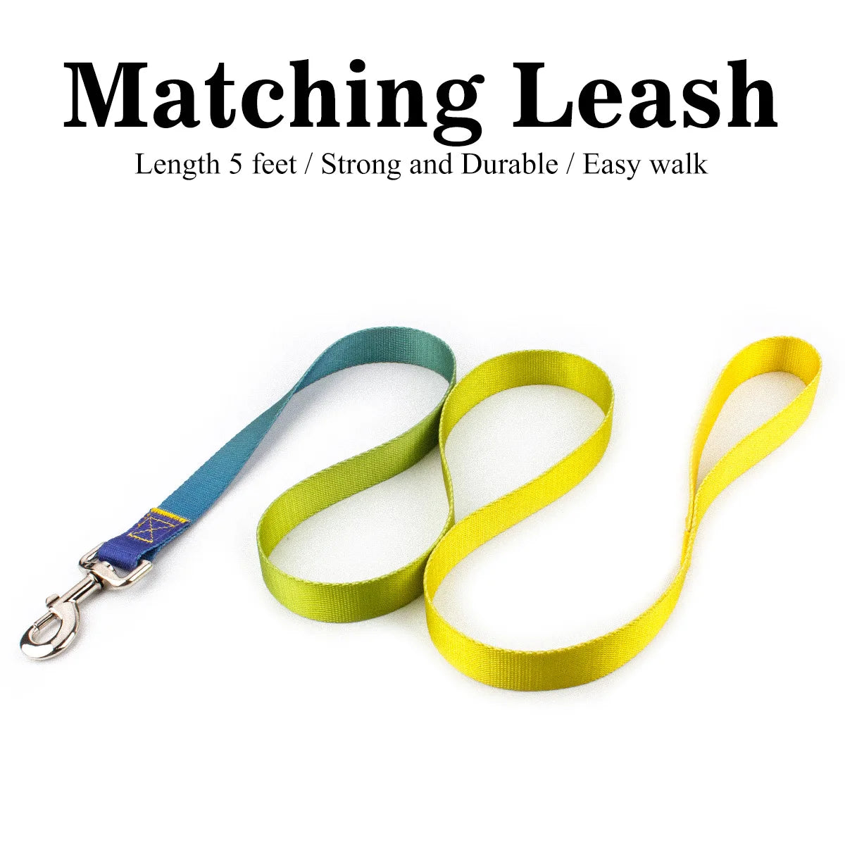 Nylon Adjustable Dog Collar Leash Lead Pet Cat Dog Collar Traction Leash Suitable for Small Large Dogs Bulldog Pugs Beagle