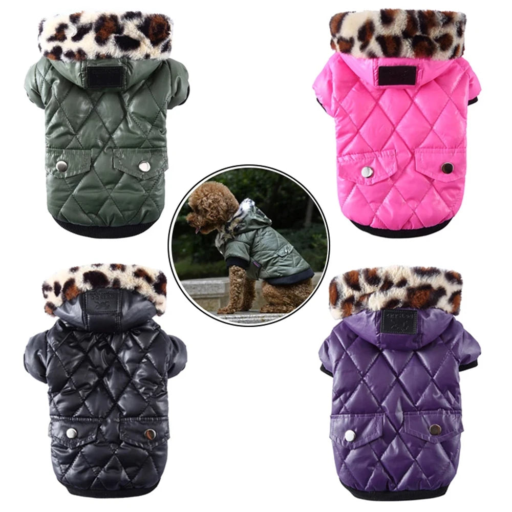 Winter Dog Clothes with Cap Xmas Pet Costume Warm Dog Thicken Jacket for Small Big Dog Clothes Chihuahua Waterproof Clothing