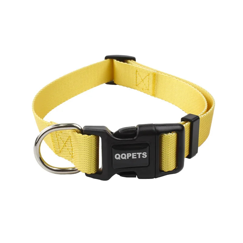 Nylon Adjustable Dog Collar Leash Lead Pet Cat Dog Collar Traction Leash Suitable for Small Large Dogs Bulldog Pugs Beagle