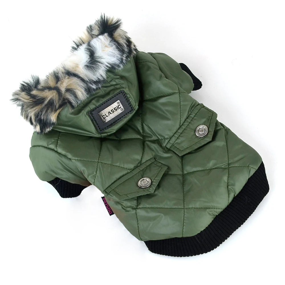 Winter Dog Clothes with Cap Xmas Pet Costume Warm Dog Thicken Jacket for Small Big Dog Clothes Chihuahua Waterproof Clothing